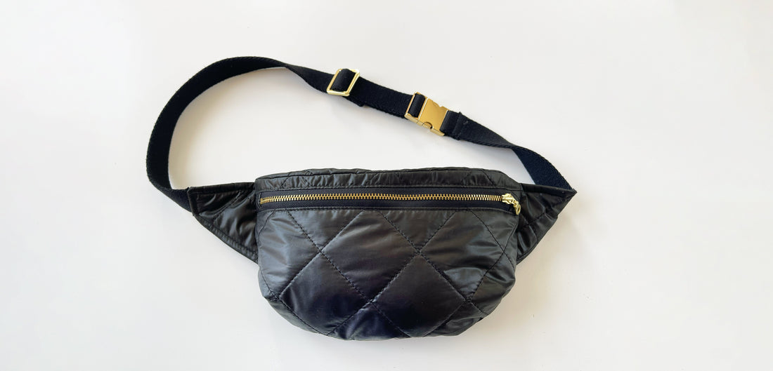 Hip Pack Revisited: Quilted Nylon with Gold Hardware