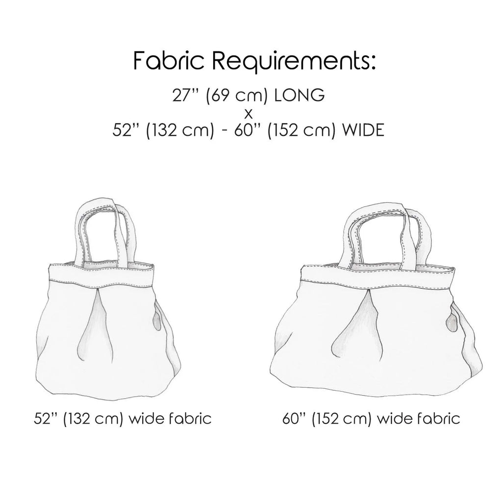 Yard Bag sewing pattern — dimension detail page